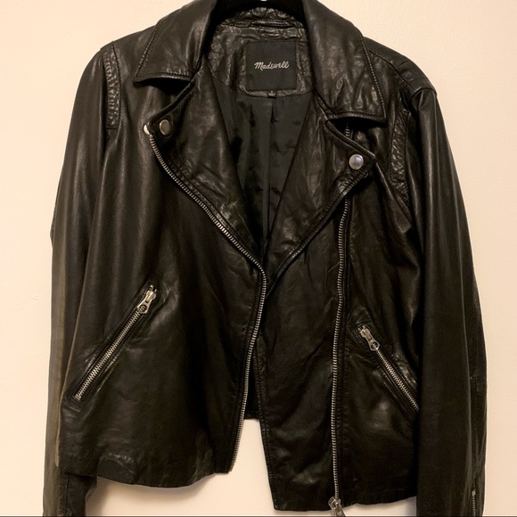 Madewell Washed Leather Motorcycle Jacket (Small) - Picture 2 of 6